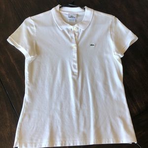 Lacoste white collared shirt